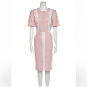 Valentino Sheath Dress |Midi Length Dress Crew Neck